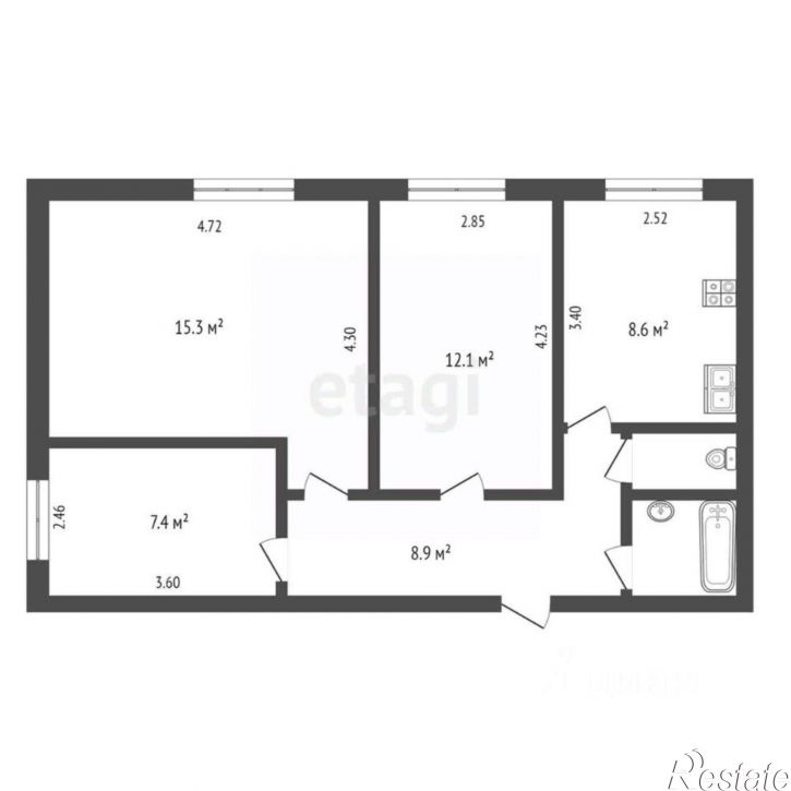 3-комн квартира Промышленная улица, 36,  д. 36