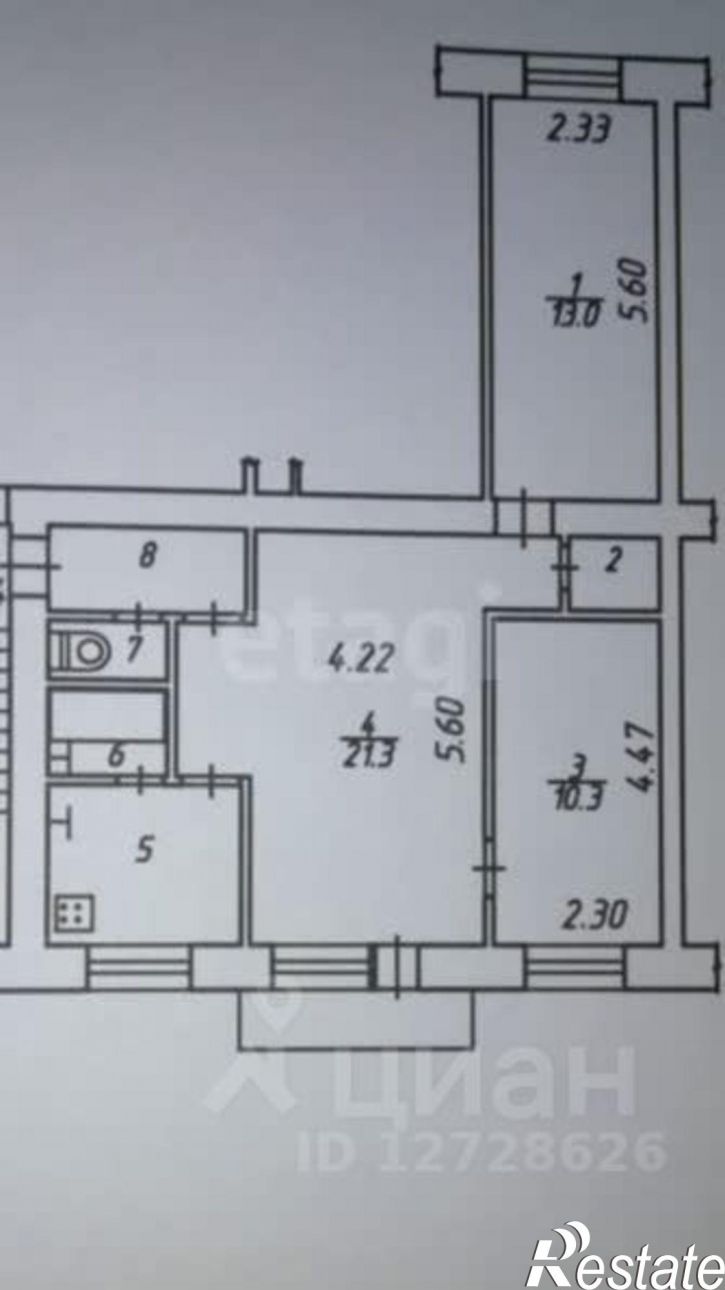 3-комн квартира улица Болотникова, 12,  д. 12