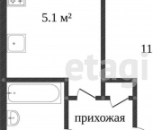 1-комн, 21кв м, этаж 5/5 ул Радищева, 8
