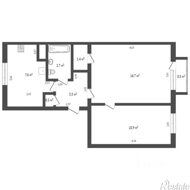 2-комн квартира ул Московская, 240 1,  д. 240 1,  к. 1