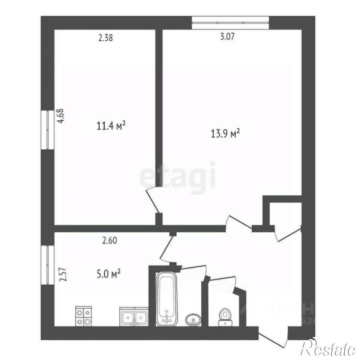 2-комн квартира ул Центральная, 18,  д. 18