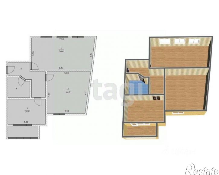 2-комн квартира ул Космонавта Комарова, 33,  д. 33