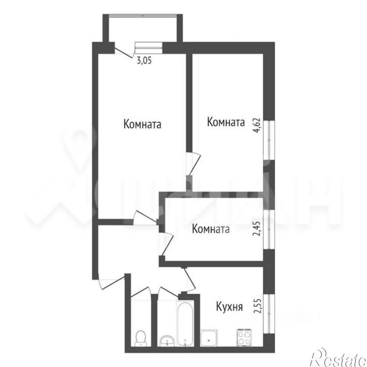 3-комн квартира пер Малинники, 9,  д. 9