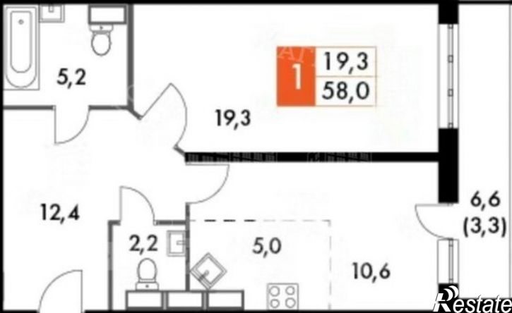 1-комн квартира улица Дружбы, 8 к1,  д. 8 к1