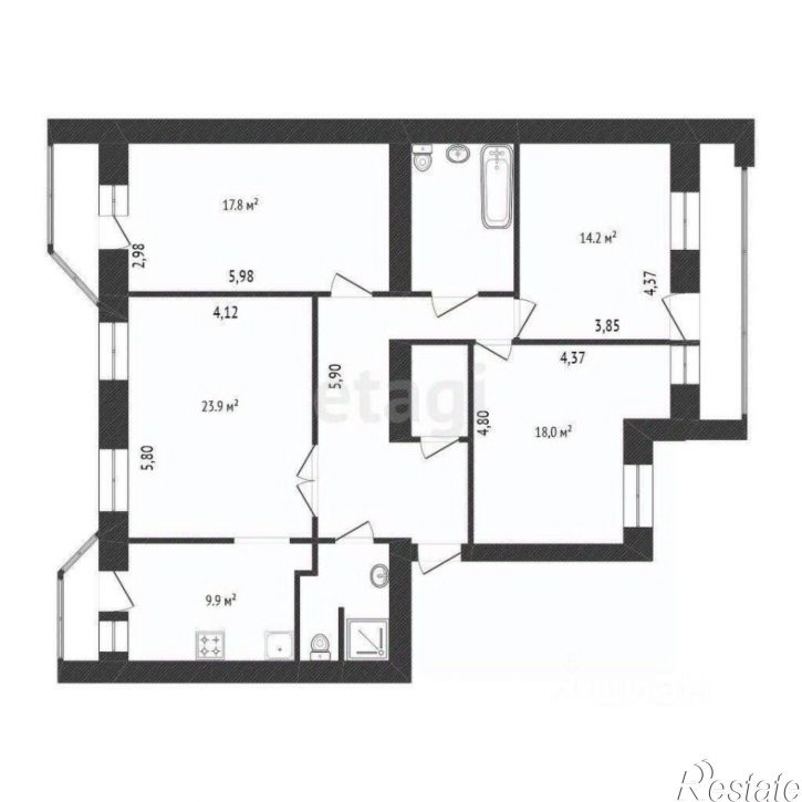 4-комн квартира улица Плеханова, 41,  д. 41