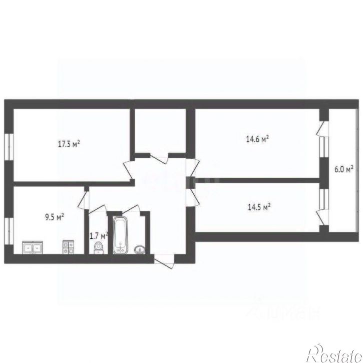 3-комн квартира улица Гурьянова, 69 к2,  д. 69 к2