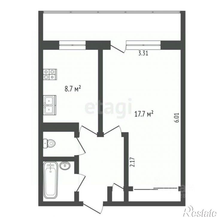 1-комн квартира ул Майская, 32,  д. 32
