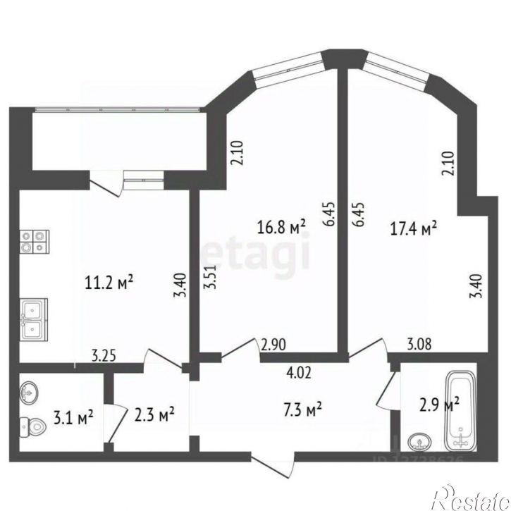 2-комн квартира ул Георгия Димитрова, 24,  д. 24