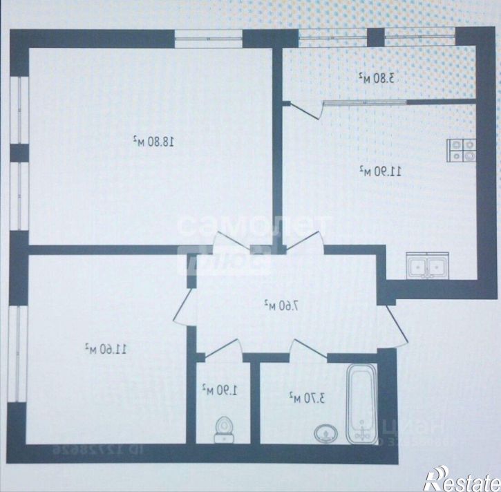 2-комн квартира улица Белые росы, 3,  д. 3