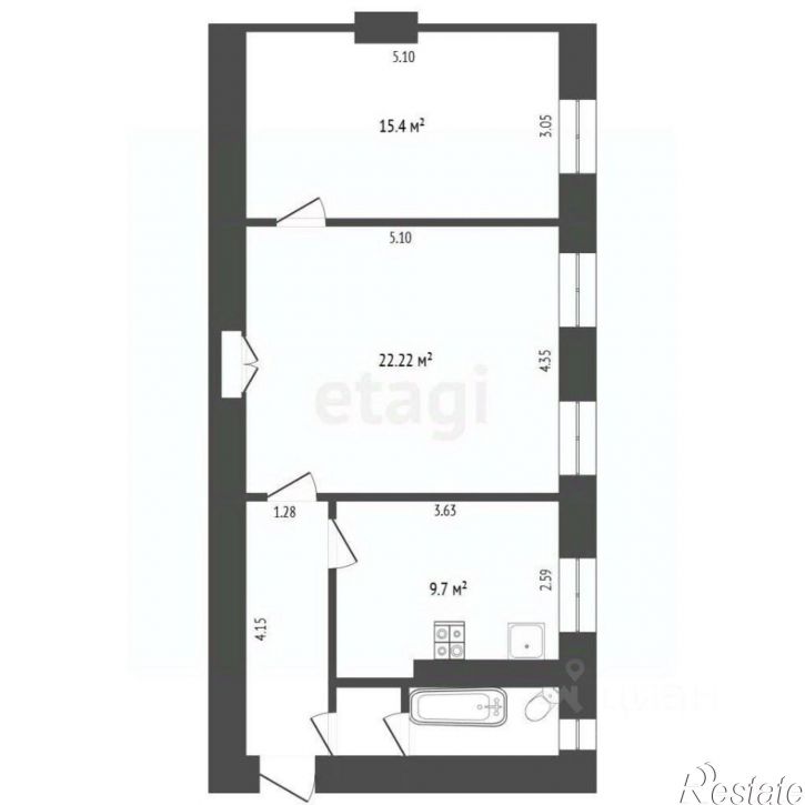 2-комн квартира ул Гвардейская, 8,  д. 8