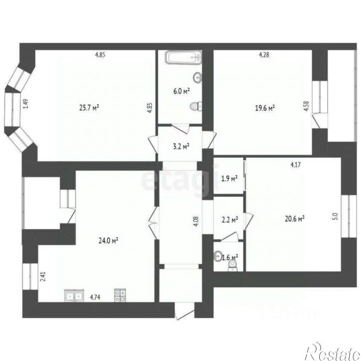 3-комн квартира ул Тульская, 34/2,  д. 34/2