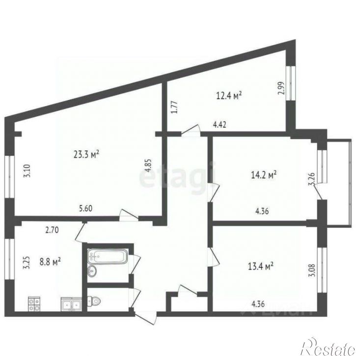 4-комн квартира Советский переулок, 6,  д. 6