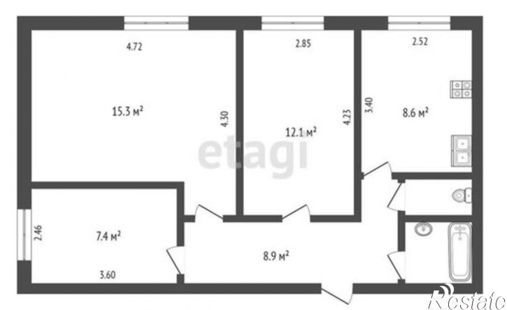 3-комн квартира Промышленная улица, 36,  д. 36
