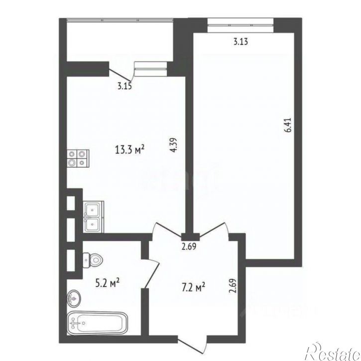 1-комн квартира улица Дружбы, 8 к1,  д. 8 к1