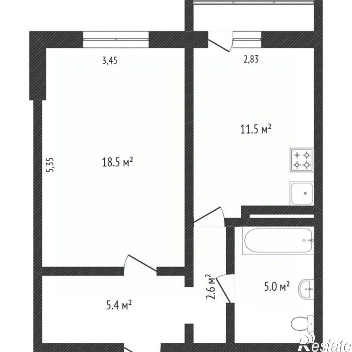 1-комн квартира ул Серафима Туликова, 2,  д. 2