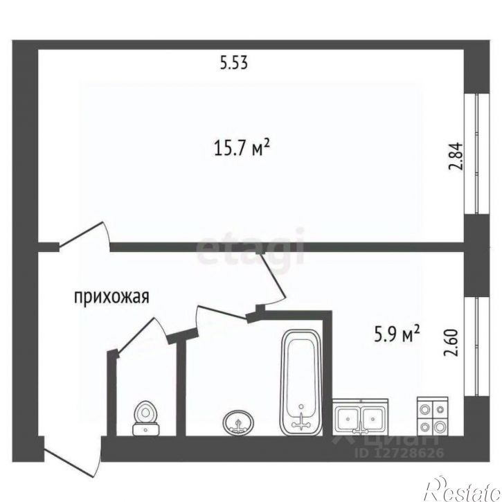 1-комн квартира ул В.Никитиной, 21В,  д. 21В