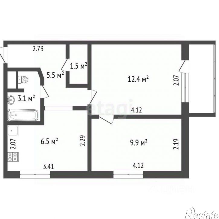 2-комн квартира ул Веры Андриановой, 68,  д. 68