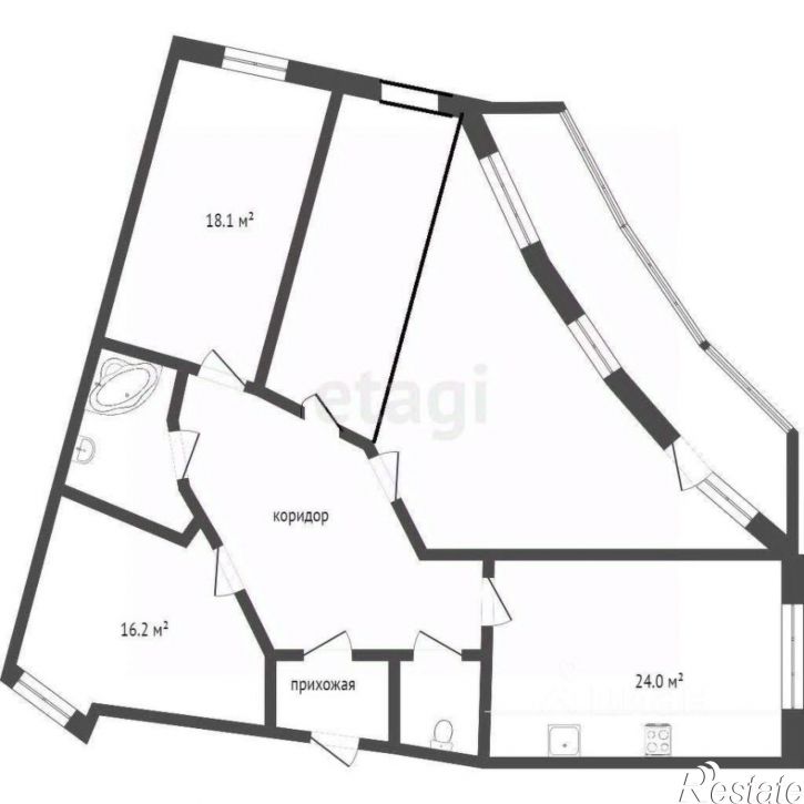 4-комн квартира Смоленский переулок, 4,  д. 4