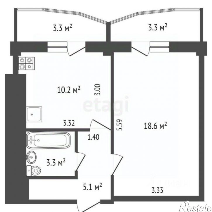 1-комн квартира ул Аллейная, 2,  д. 2