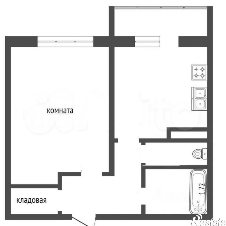 1-комн квартира ул Минская, 14,  д. 14