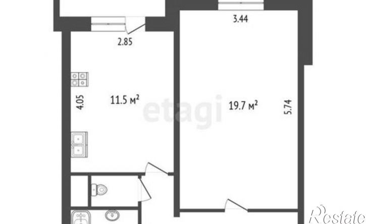 1-комн квартира ул 65 лет Победы, 41 1,  д. 41 1,  к. 1