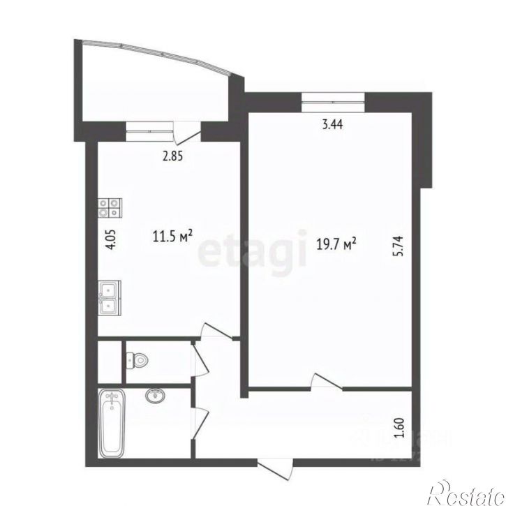 1-комн квартира ул 65 лет Победы, 41 1,  д. 41 1,  к. 1
