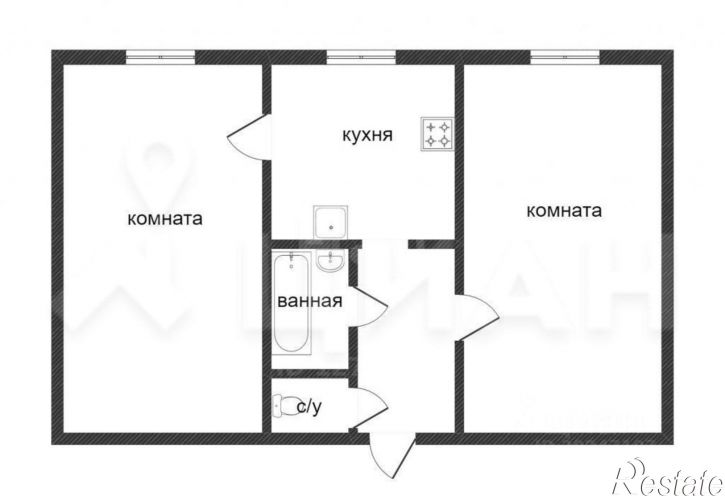 2-комн квартира ул Гурьянова, 10 1,  д. 10 1,  к. 1