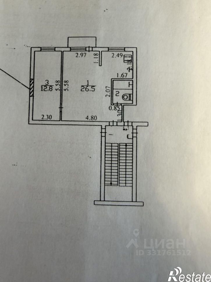 2-комн квартира пер 1-й Пестеля, 37,  д. 37