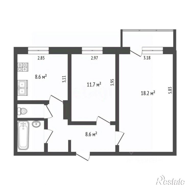 2-комн квартира ул Радужная, 7/2,  д. 7/2