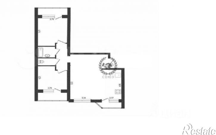 3-комн квартира ул Калужского Ополчения, 3,  д. 3