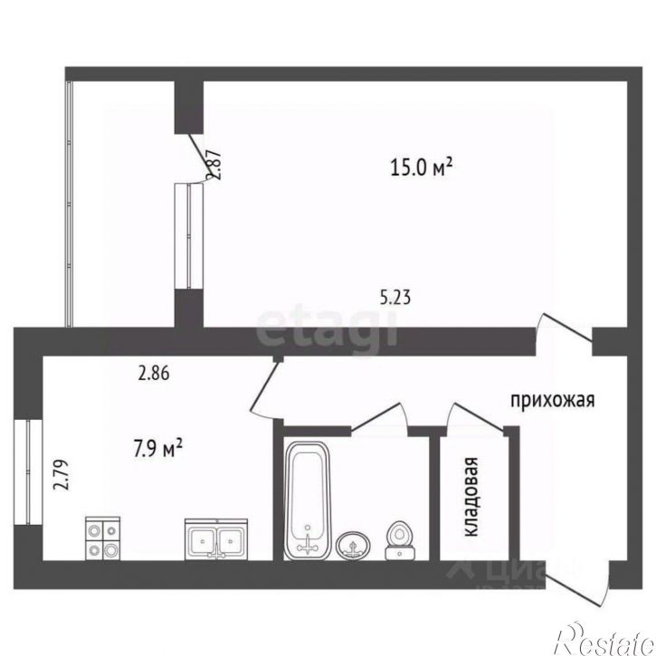 1-комн квартира б-р Моторостроителей, 9,  д. 9
