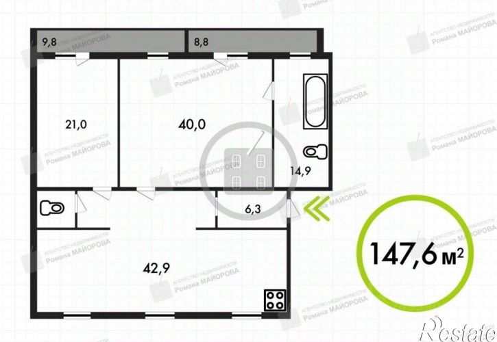 3-комн квартира ул Луначарского, 9/2,  д. 9/2