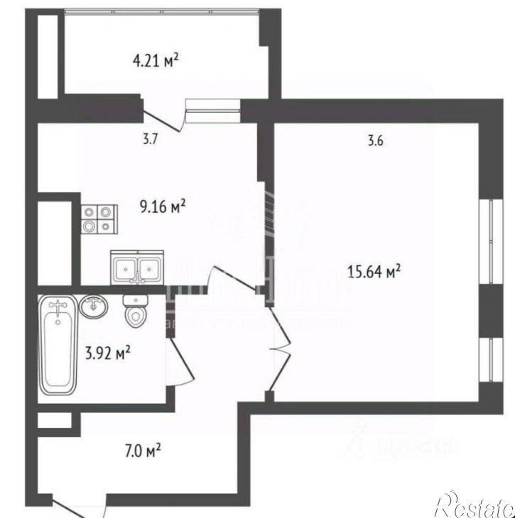 1-комн квартира ул Азаровская, 40 2,  д. 40 2,  к. 2