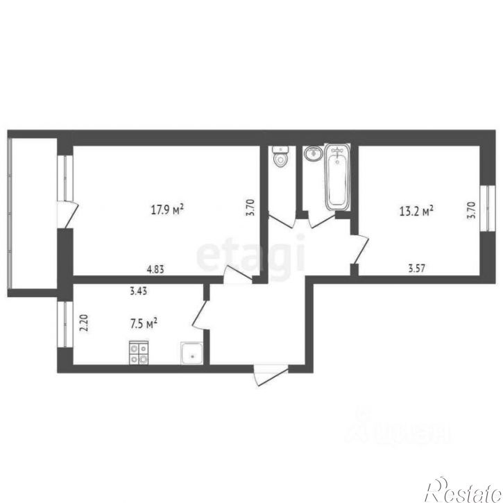 2-комн квартира ул Дружбы, 17,  д. 17