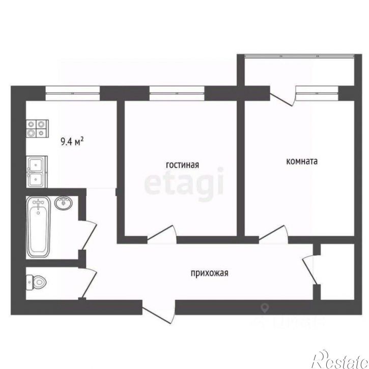 2-комн квартира ул Спартака, 3,  д. 3