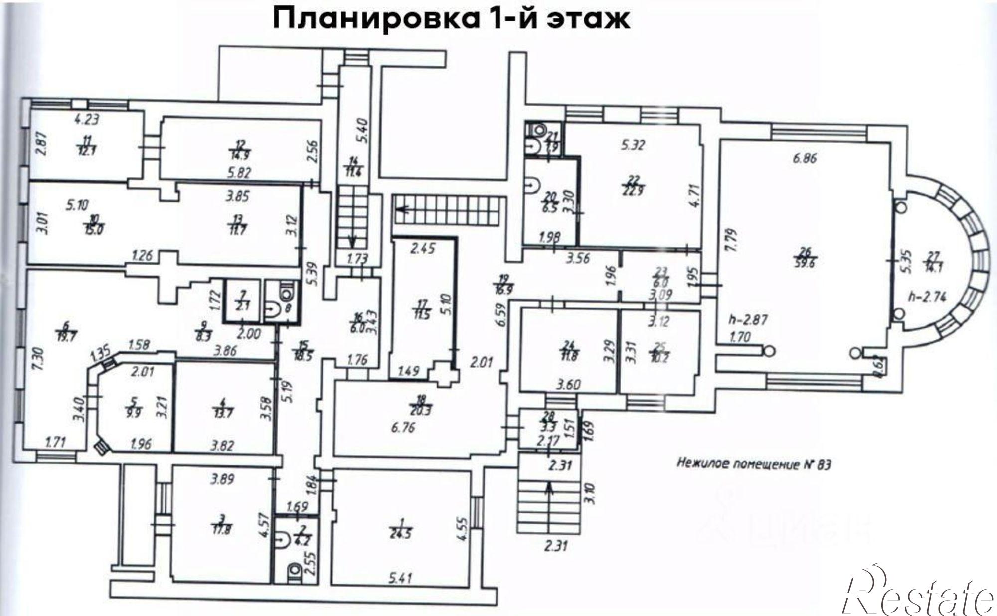 Купить офис, помещение под офис за 35 850 800 рублей на ул Московская, 302