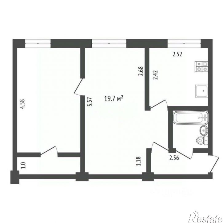 2-комн квартира ул Пухова, 43 2,  д. 43 2,  к. 2