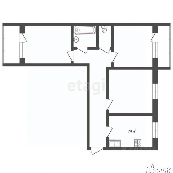 3-комн квартира ул Хрустальная, 8,  д. 8