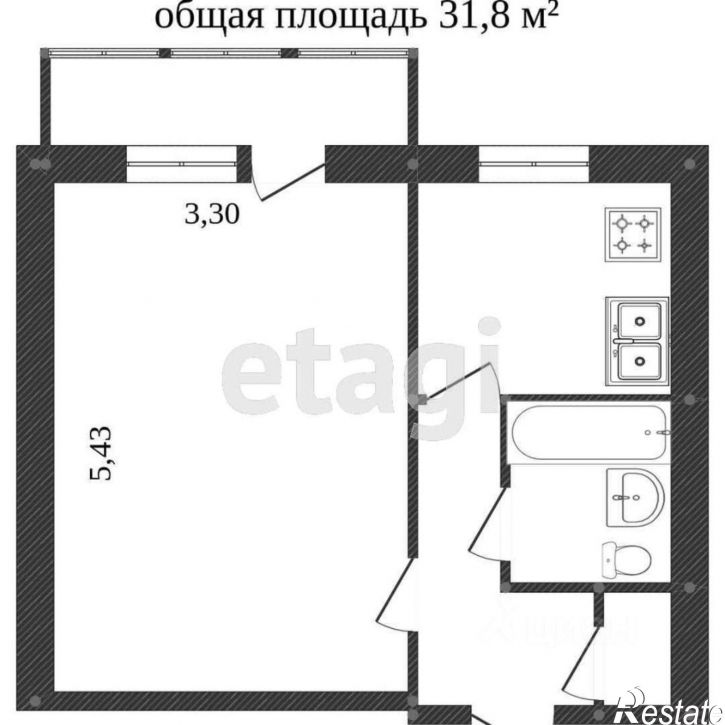 1-комн квартира ул Карачевская, 9,  д. 9