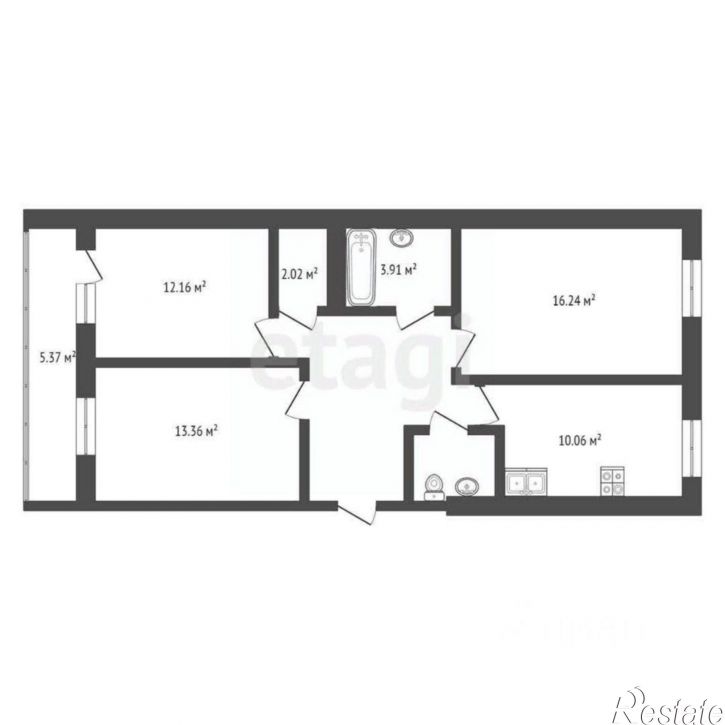 3-комн квартира пр-д Юрия Круглова, 6,  д. 6