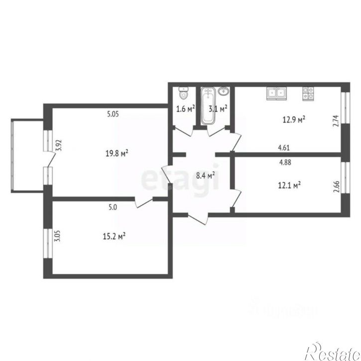3-комн квартира Грабцевское шоссе, 35,  д. 35