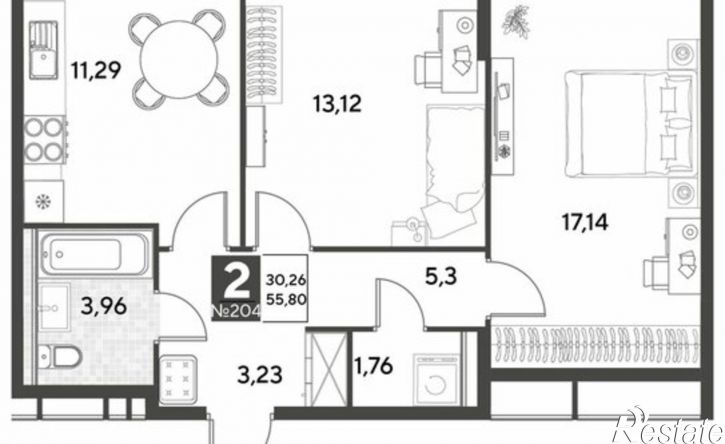 2-комн квартира в новом доме ул Болдина, 22а,  д. 22а