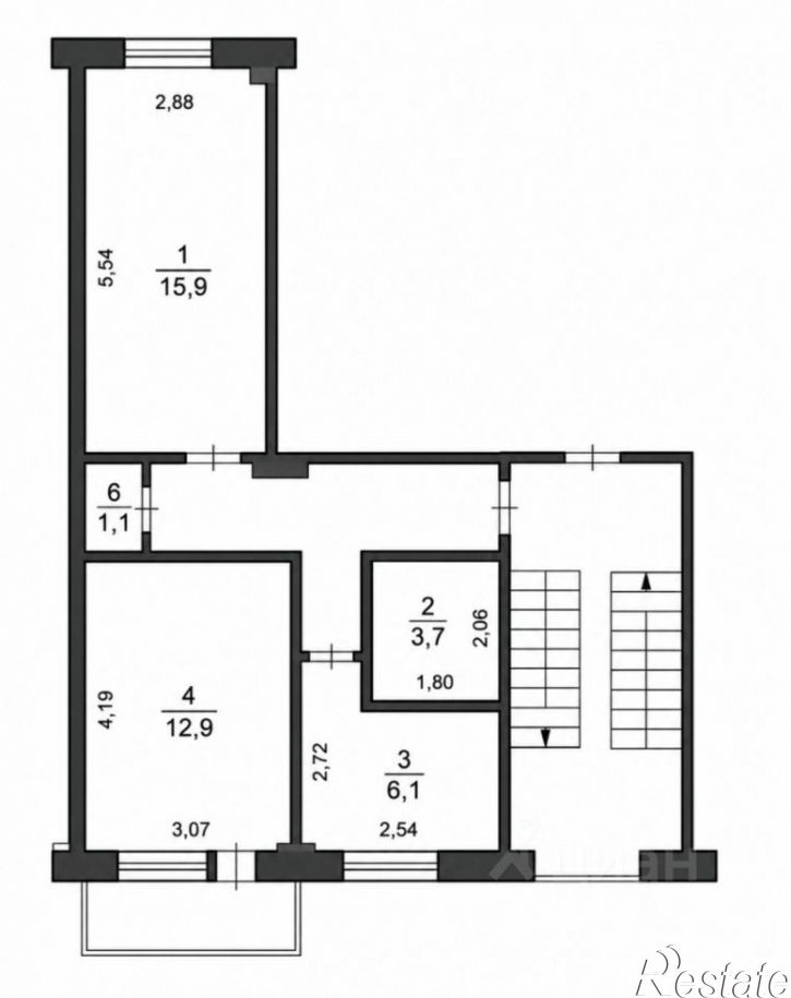 2-комн квартира ул Хрустальная, д 54