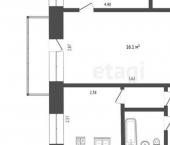 2-комн, 44кв м, этаж 3/5 пер 1-й Пестеля, 37