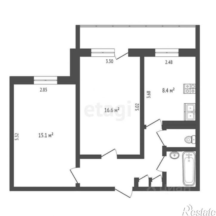 2-комн квартира ул Льва Толстого, 31,  д. 31