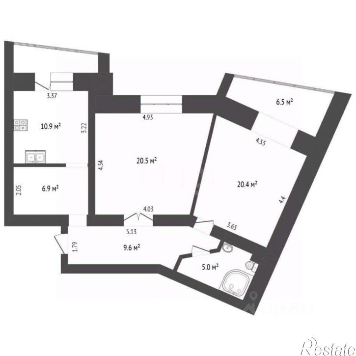 2-комн квартира ул Гурьянова, 67 2,  д. 67 2,  к. 2