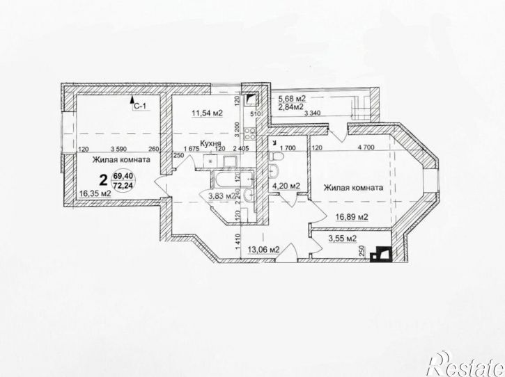 2-комн квартира Резервный пер, 11,  д. 11