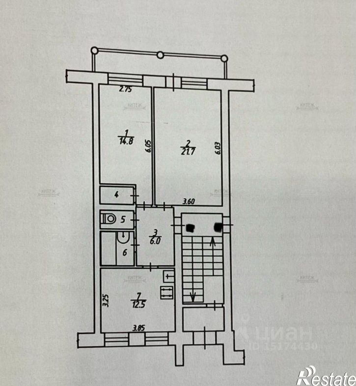 2-комн квартира ул Кирова, 44А,  д. 44А
