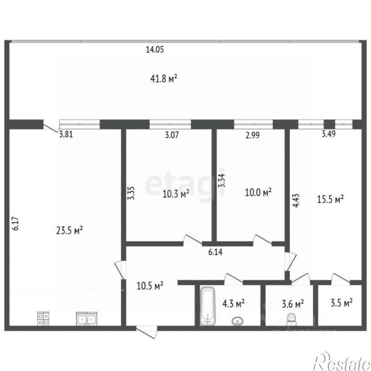 3-комн квартира ул Белые Росы, 1,  д. 1