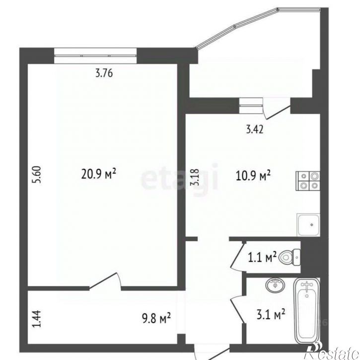 1-комн квартира ул 65 лет Победы, 41 2,  д. 41 2,  к. 2